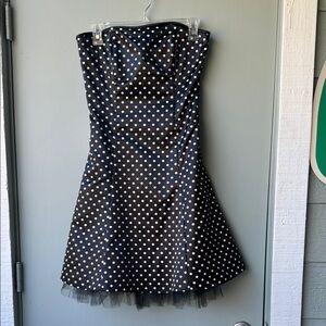 Jessica McClintock Black Strapless Fit and Flare Dress